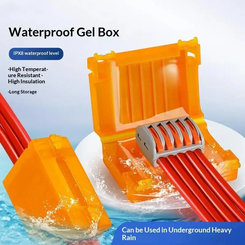 1 Set Rain Proof Terminal Waterproof CNP106 IPX8 Gel Wire Connector Junction Box Outdoor Simple Universal Wiring Insulation Seal