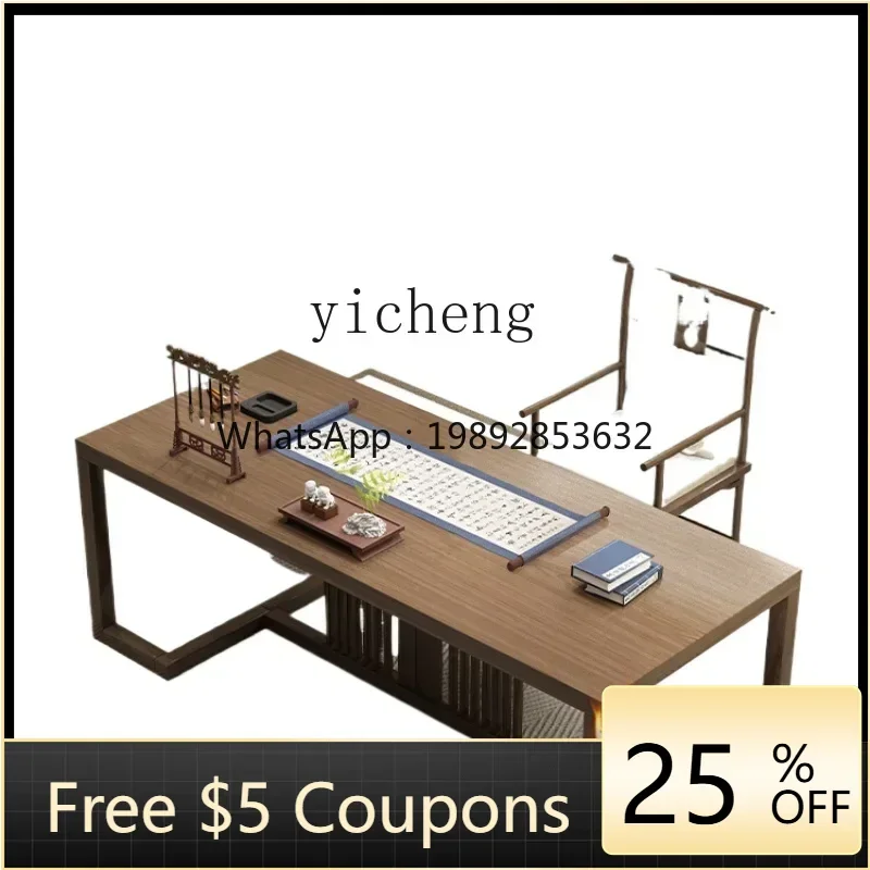 LYY  all solid wood desk bookshelf home office computer writing calligraphy painting table
