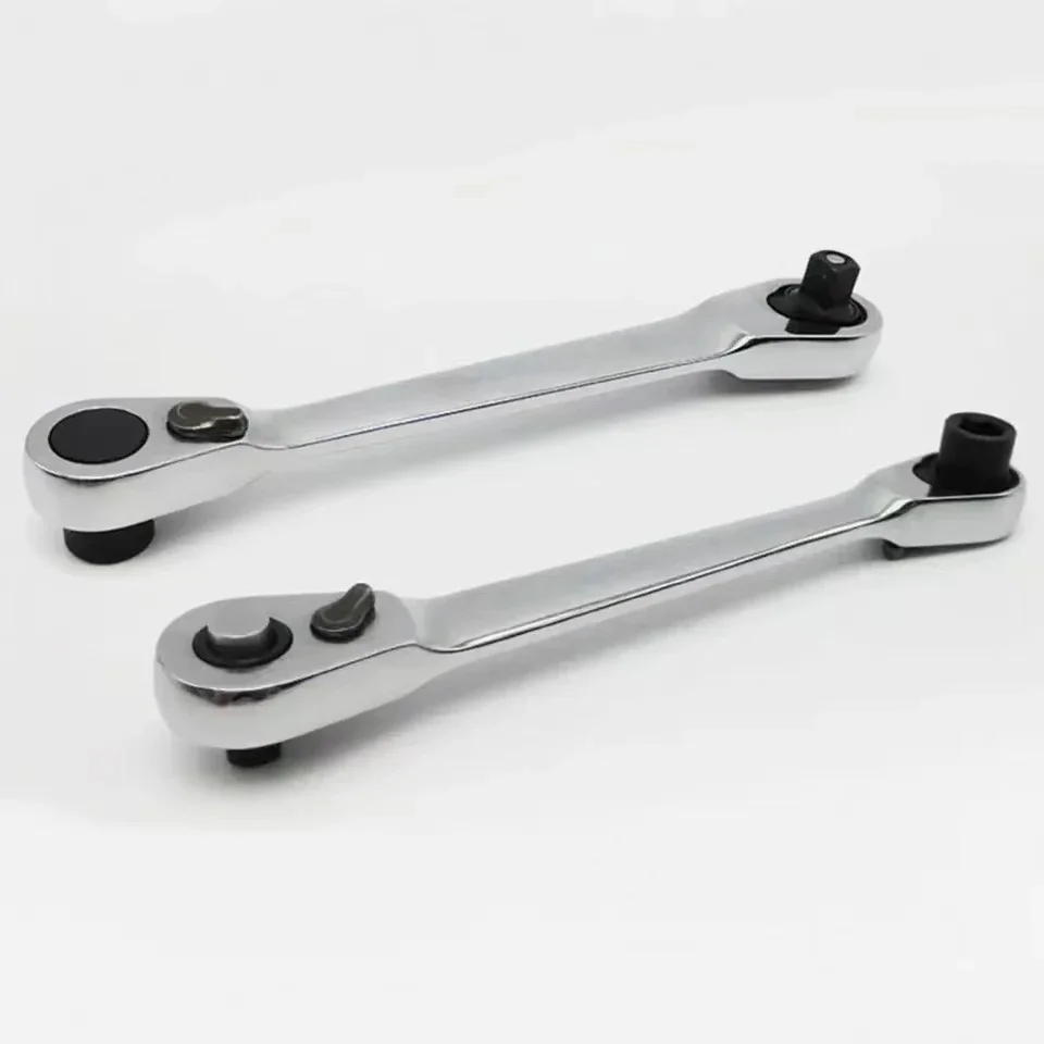 مفتاح ربط بسقاطة صغير ثلاثي 1/4 مزدوج الأطراف مفك براغي عزم دوران سداسي مجموعة مفاتيح 2 في 1 أدوات إصلاح يدوية #4