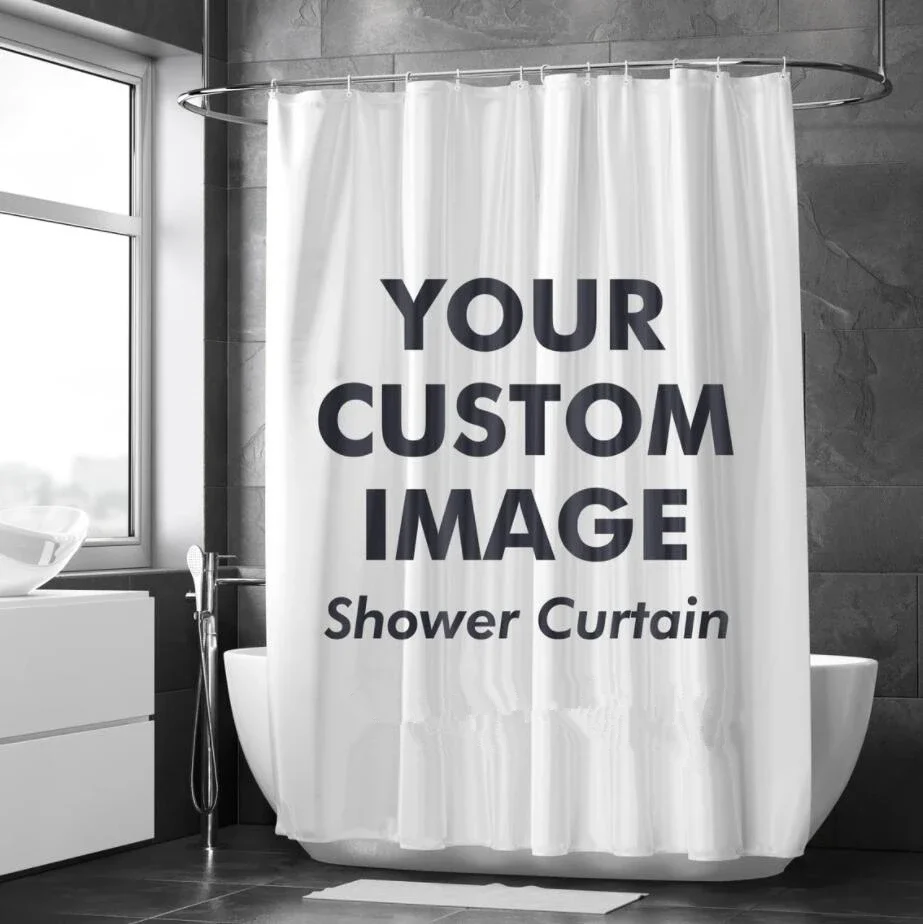 Custom Shower Curtain Cartoon Animal Landscape Bathroom Curtains Customized Photo Polyester Bath Decor with Hooks Personalise