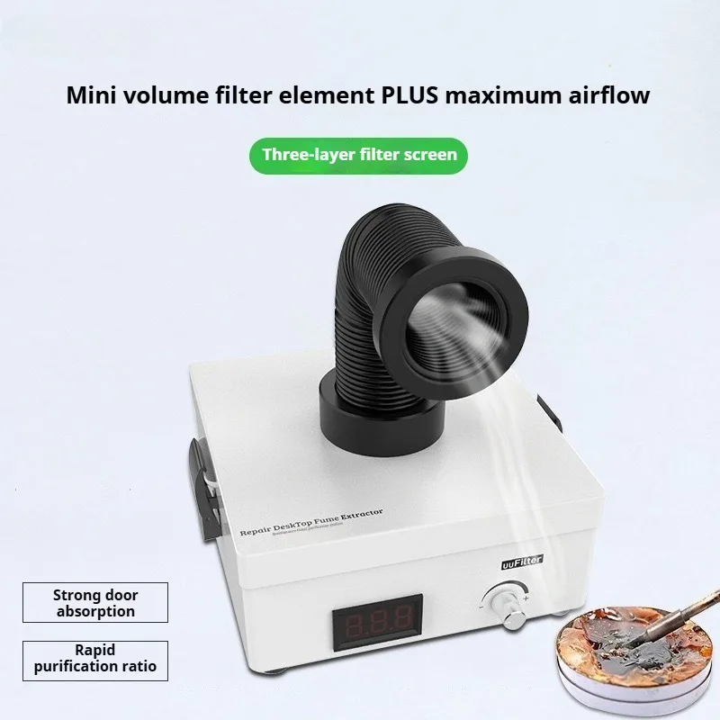 110/220V 2UUL FAN DeskTop Fume Extractor Smoking Instrument Soldering Iron Welding Exhaust for Smoke Absorbing Purifying Tool