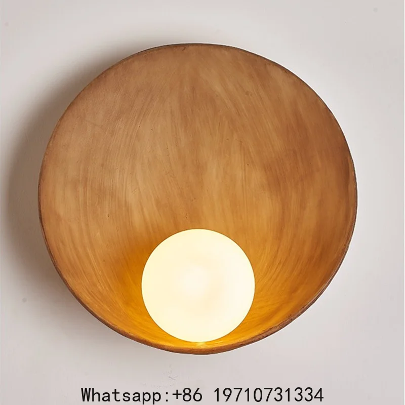 

Chinese Style White Brown Shell Wall Lamp Japanese Creative LED Lighting Homestay Bedroom Corridor Resin Wall-mounted Sconces