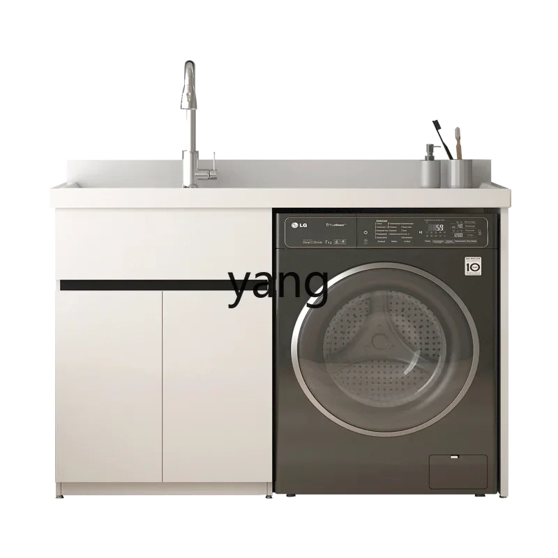 YJQ honeycomb aluminum washing machine integrated laundry cabinet laundry pool basin significant other with rubbing board