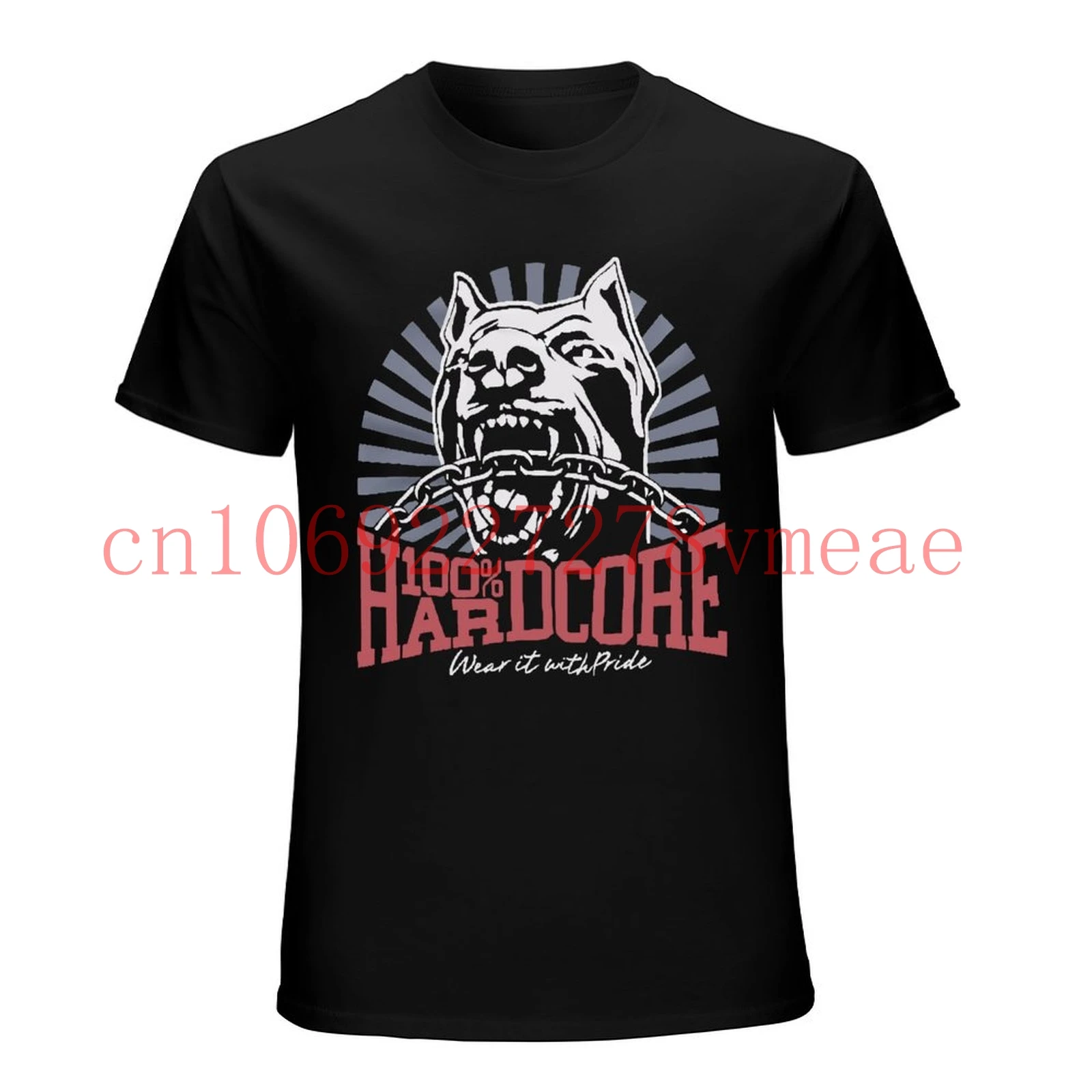 100% HARDCORE T-Shirt Dog-1 Black Gabber Techno Partyoutfit New 2020 Hot Summer Casual T Shirt Printing Top Tee Plus Size