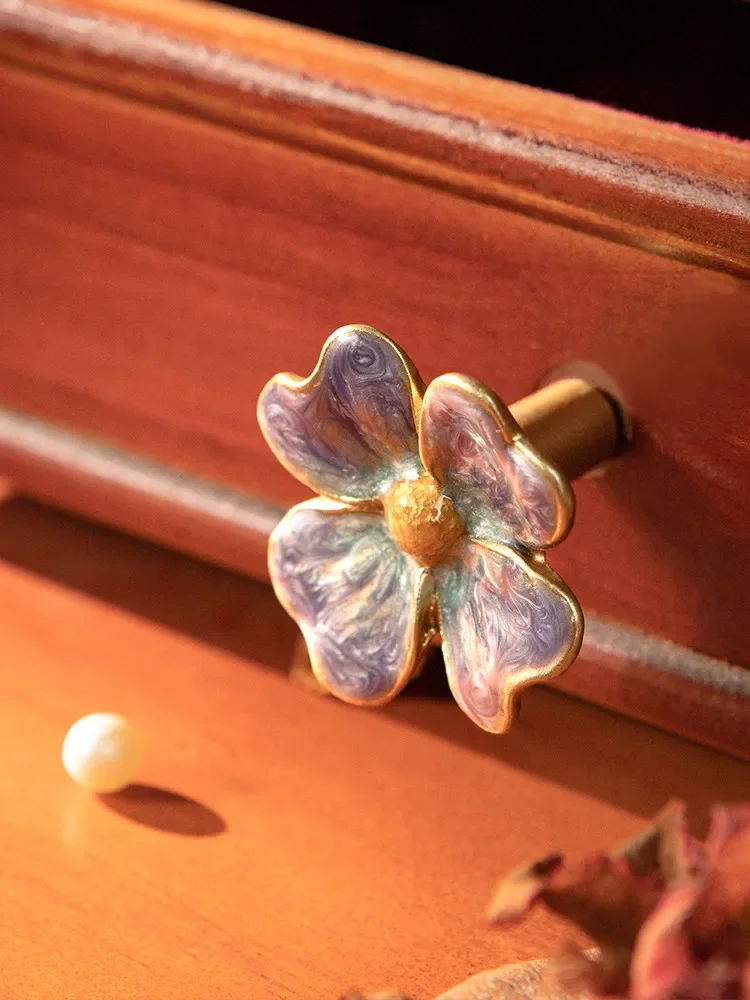 Limited Offer Creative French Handle Flower High-end Niche Designer Retro Cabinet Door Handle