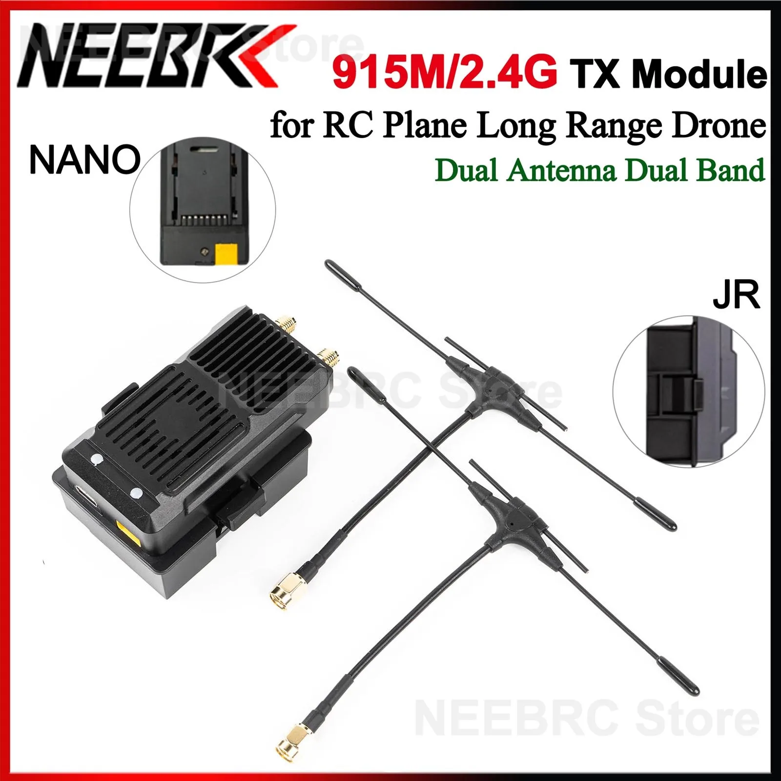 ELRS 915MHz/2.4GHz Gemini TX Module JR/Nano Interface Dual Antenna Dual Band ExpressLRS for FPV Long Range Drone Quadcopter DIY