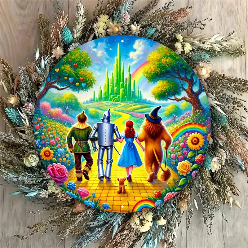 1pc Vintage Wizard of Oz Inspired Aluminum Wall Art - 7.87
