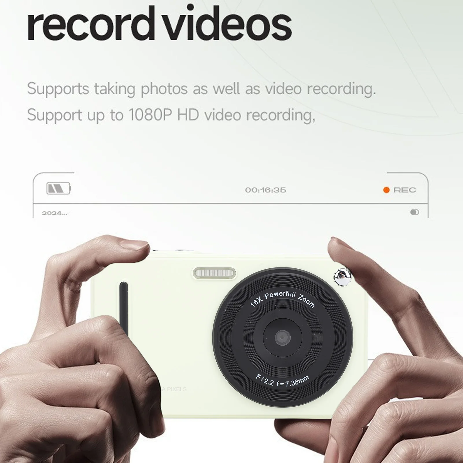 Digital Camera for Vlogging – HD Video 2.4 Inch Screen One-Click Operation Compact & Electronic Anti-Shake Camera for Students