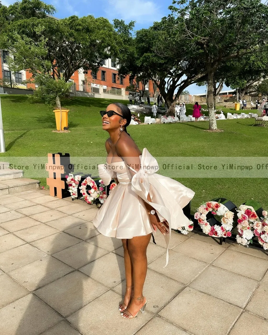 2024 Short Prom Dresses for Black Girls Sweet Heart Big Bow Matric Dance Graduation Birthday Party Homecoming Dress Customized