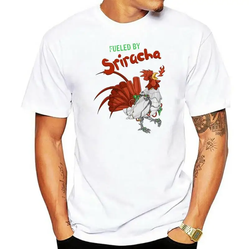 Men tshirt chicken - Fueled By Sriracha shirts cool Printed T-Shirt tees top