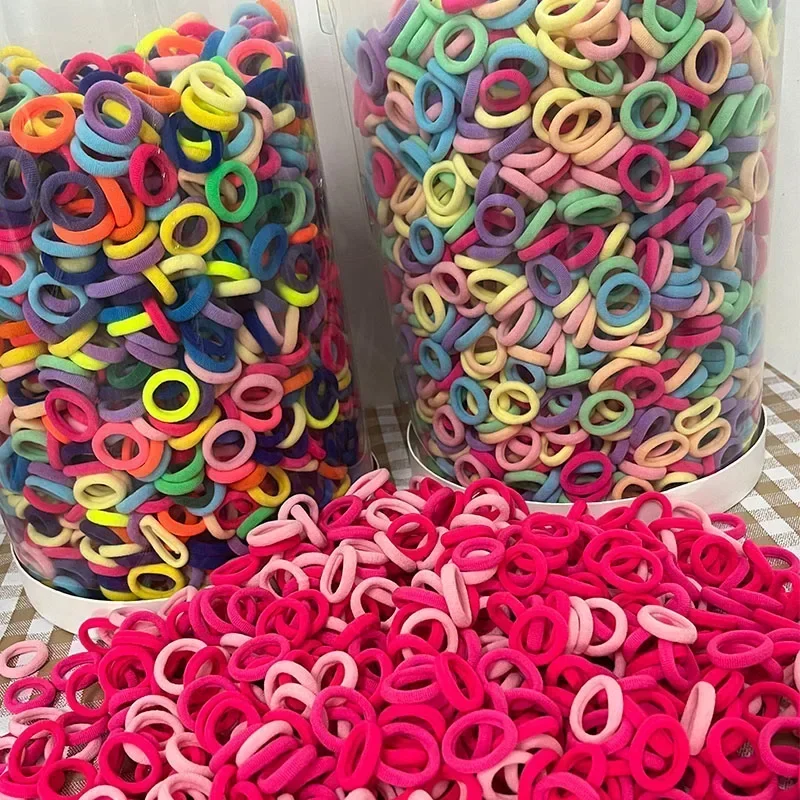 20/50/100Pcs Hair Bands for Children Colorful Nylon Scrunchie Hair Ties Rubber Band Kids Elastic Hair Leagues Girl Accessories image 4
