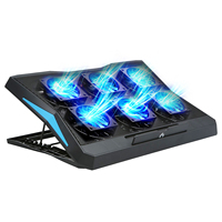 Under 17inch Laptop Cooling Pad with 6 Fans,6 Height Adjustable Stand,Laptop Cooler With Mobile Phone holder