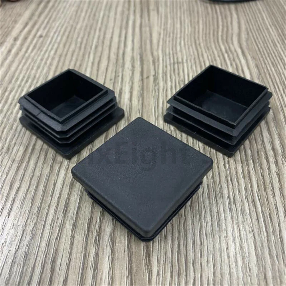 35x35mm Black Rubber Inner Plug Dust Cover Plastic Blanking Square Tube Pipe Inserts no-slip End Caps Chair Furniture Feet