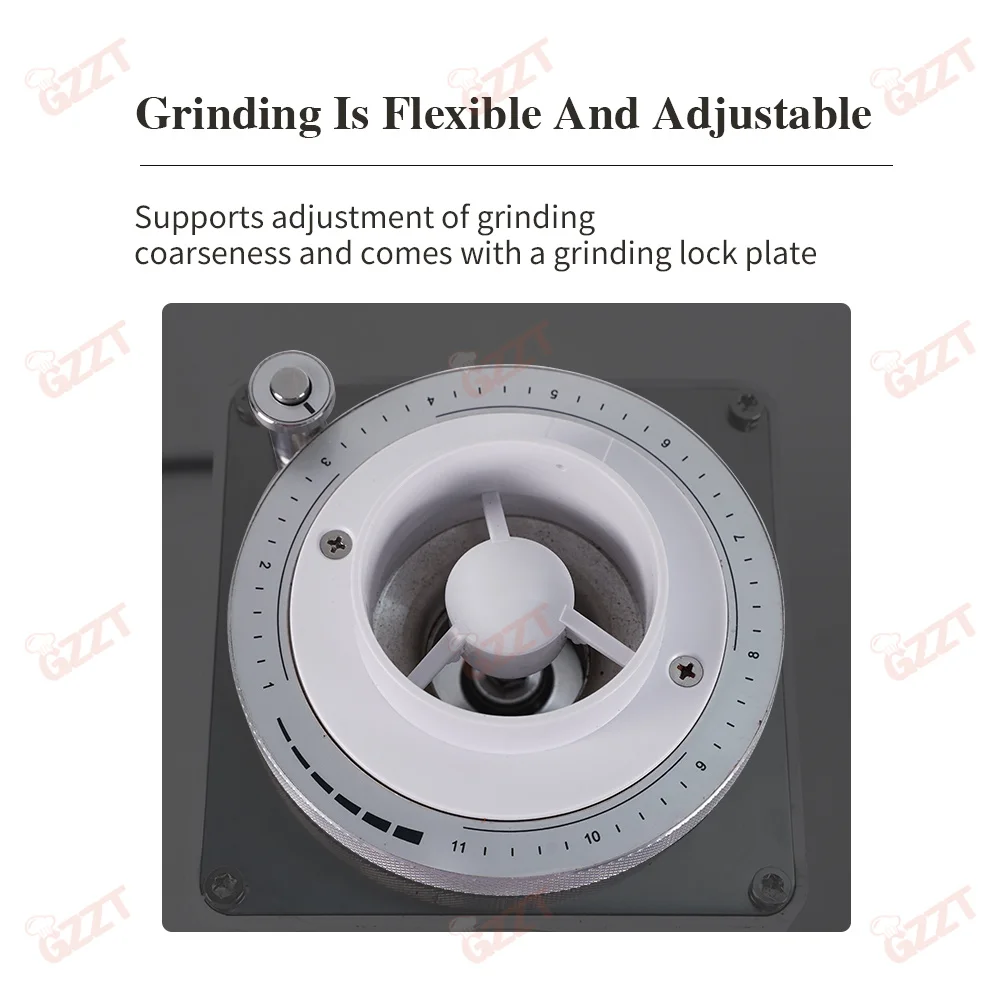 GZZT CG16 Espresso Coffee Grinder Electric Household Coffee Bean Grinder 60mm Flat Burr 500g Commercial Coffee Bean Miiler 220V