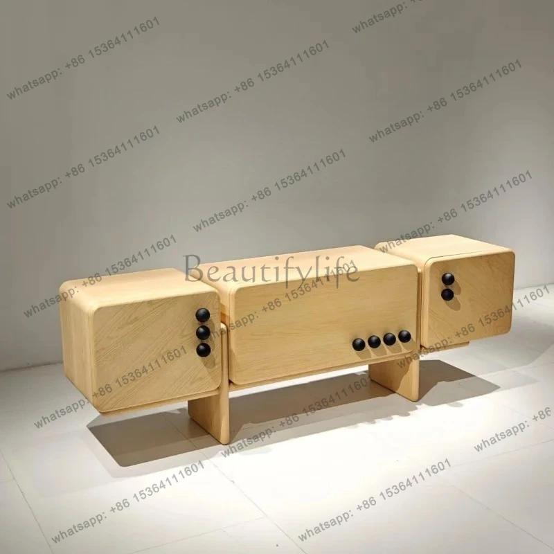 Medieval log style, three doors and three pumps, home living room TV cabinet modern