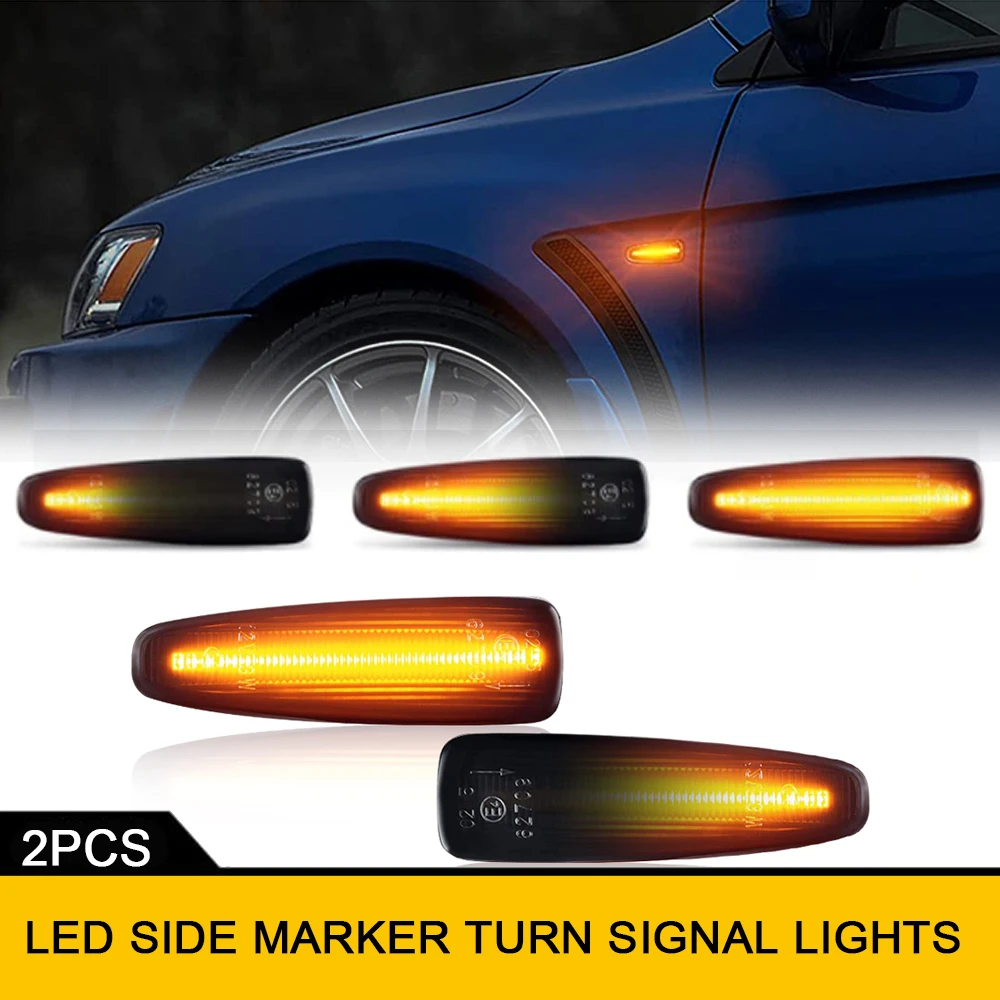 Led Dynamic Amber Front Turn Signal Lights For Mitsubishi Lancer Evolution Galant Fortis Outlander ASX Mirage G4 Sedan Attrage