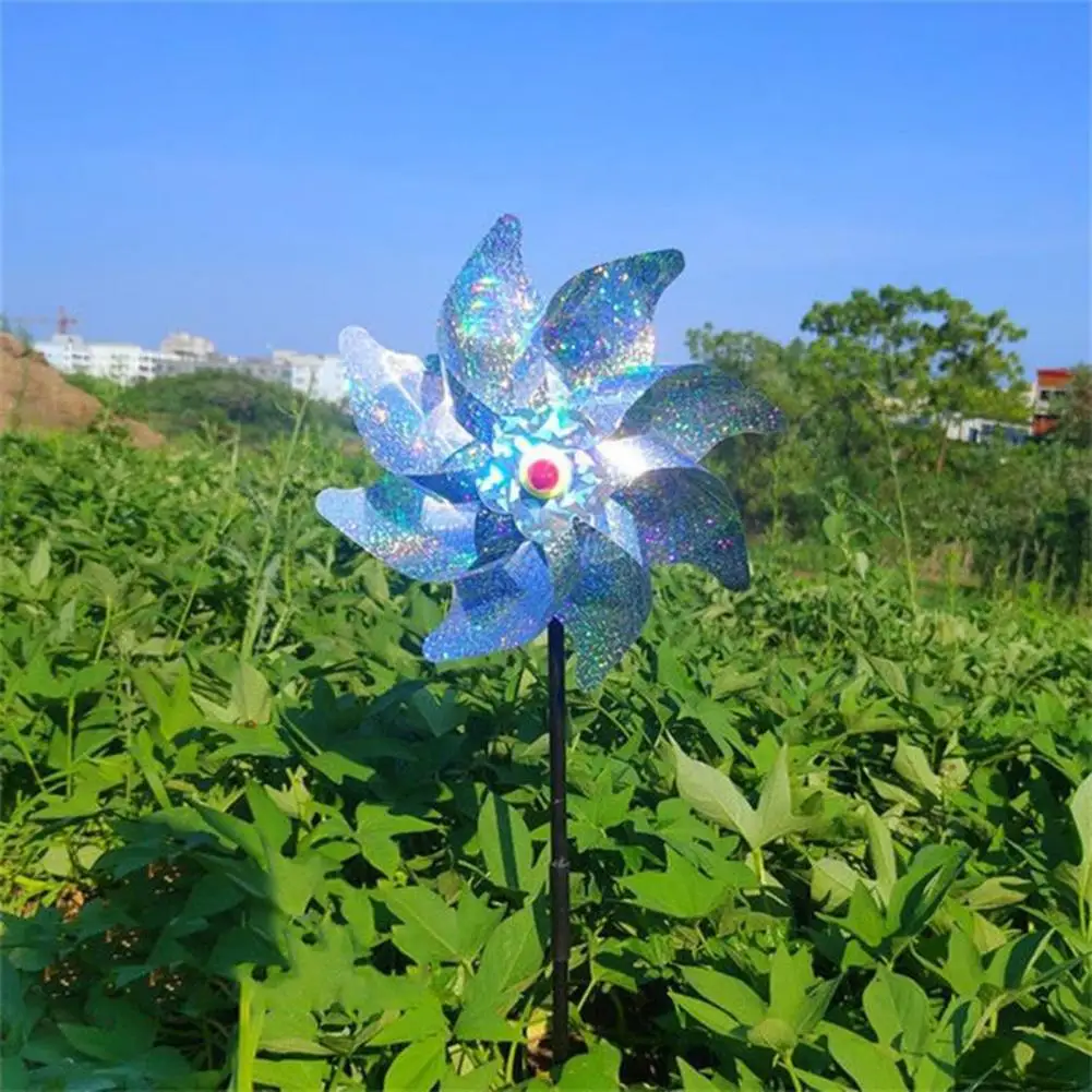 

Bird Repeller Wind Spinner Reusable PET Sparkling Reflective Repel Bird Pinwheel Birds Deterrent Windmill Garden Yard Decoration