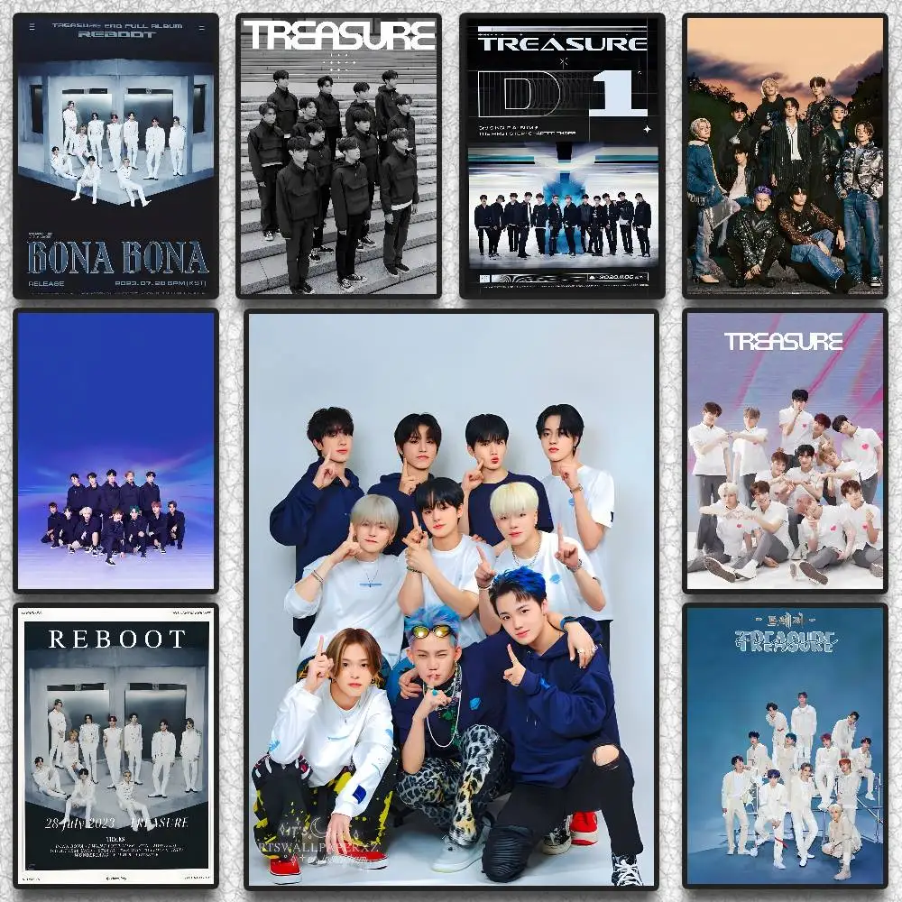 ملصق Kpop GROUP T-TREASURE عالي الدقة جدار لاصق مقاوم للماء لغرفة المعيشة المنزلية وغرفة النوم والديكور الجمالي