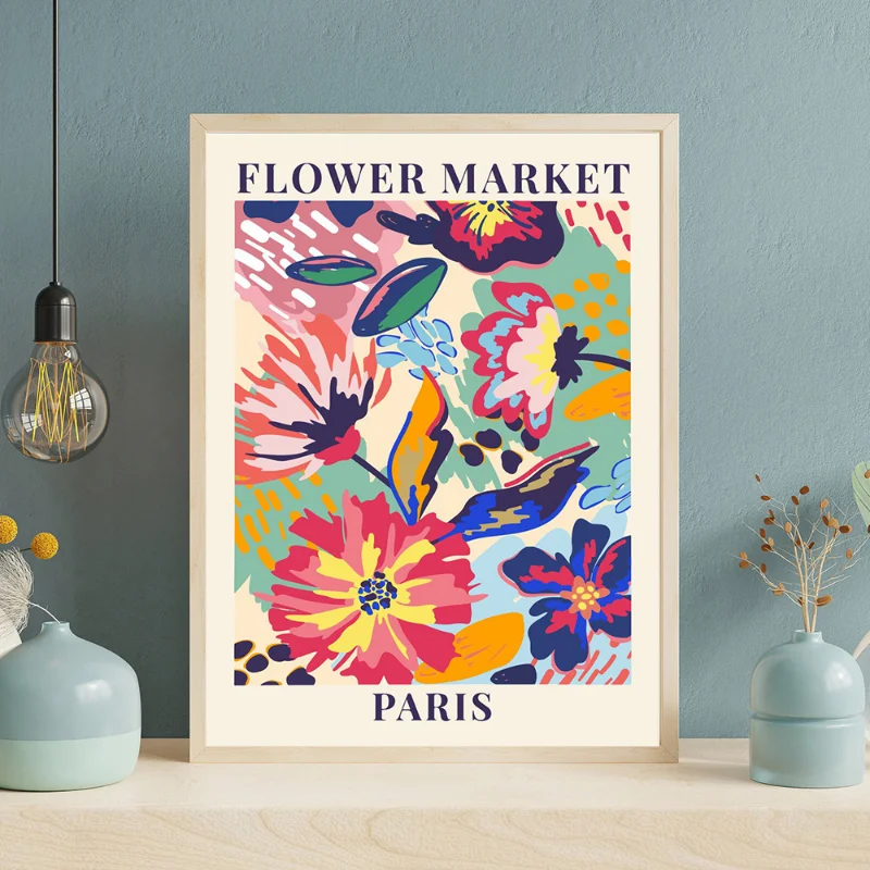 Flower Market Prints Poster Barcelona Stockholm Columbia Copenhagen Madrid Aesthetic Canvas Painting Pictures Bedroom Home Decor