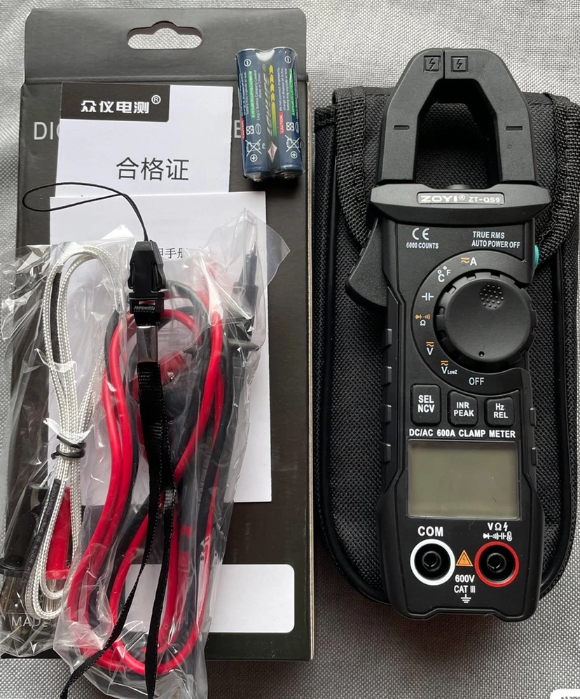 Imagem -06 - Zoyi Zt-qs9 Faixa Automática Tensão Mensurável Resistência on Off Temperatura Queima Inteligente Prevenção ac dc Clamp on Meter