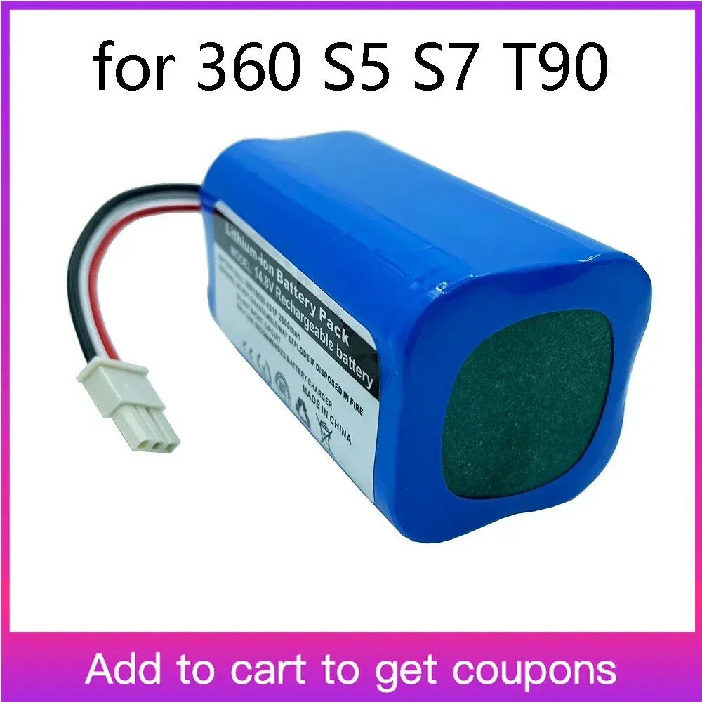 

14.4V 2600mah 3200mah 3500mah Battery For Qihoo 360 S5 S7 S7Pro T90 X9 Robotic Vacuum Cleaner Replacement Batteries