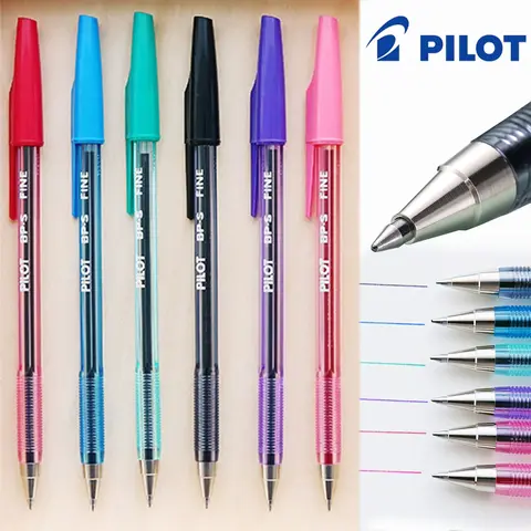 6pcs Japan PILOT Ballpoint Pen BP-S Color Multi-color Oil Pen Woodpecker Painting Pen 0.7mm Office Study Art Supplies Stationery Back To School