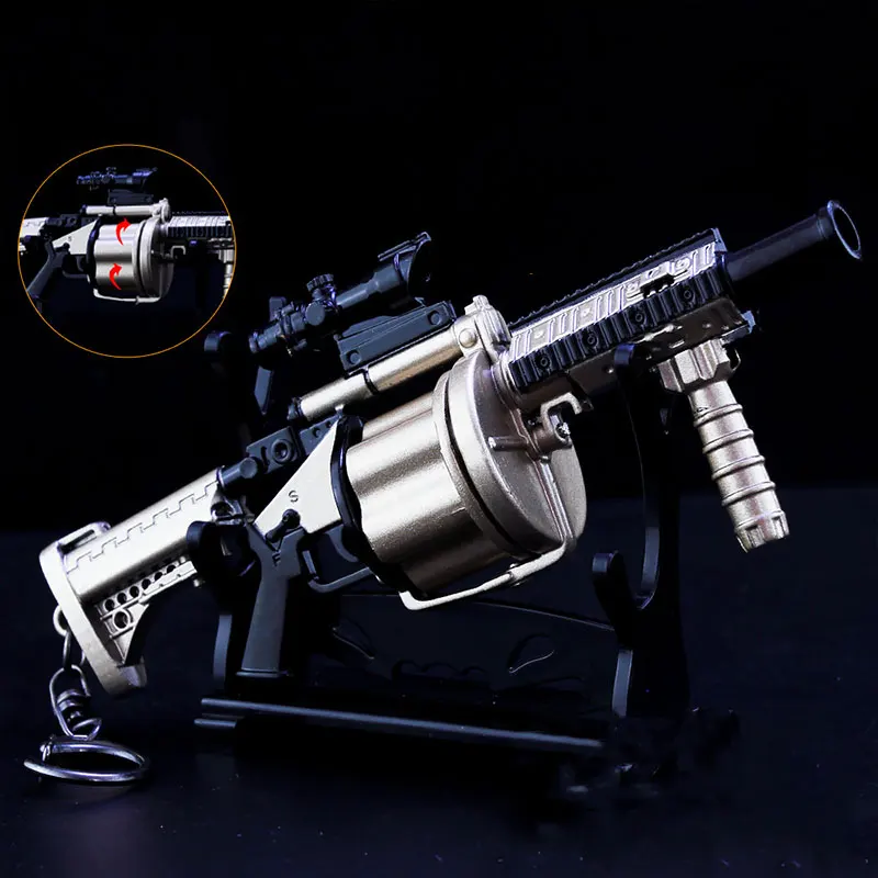 14cm Micro MGL Grenade Launcher Alloy Gun Model Figures Key Ring Pendant Mini Metal Portable Boys' Toy Decorative HG275