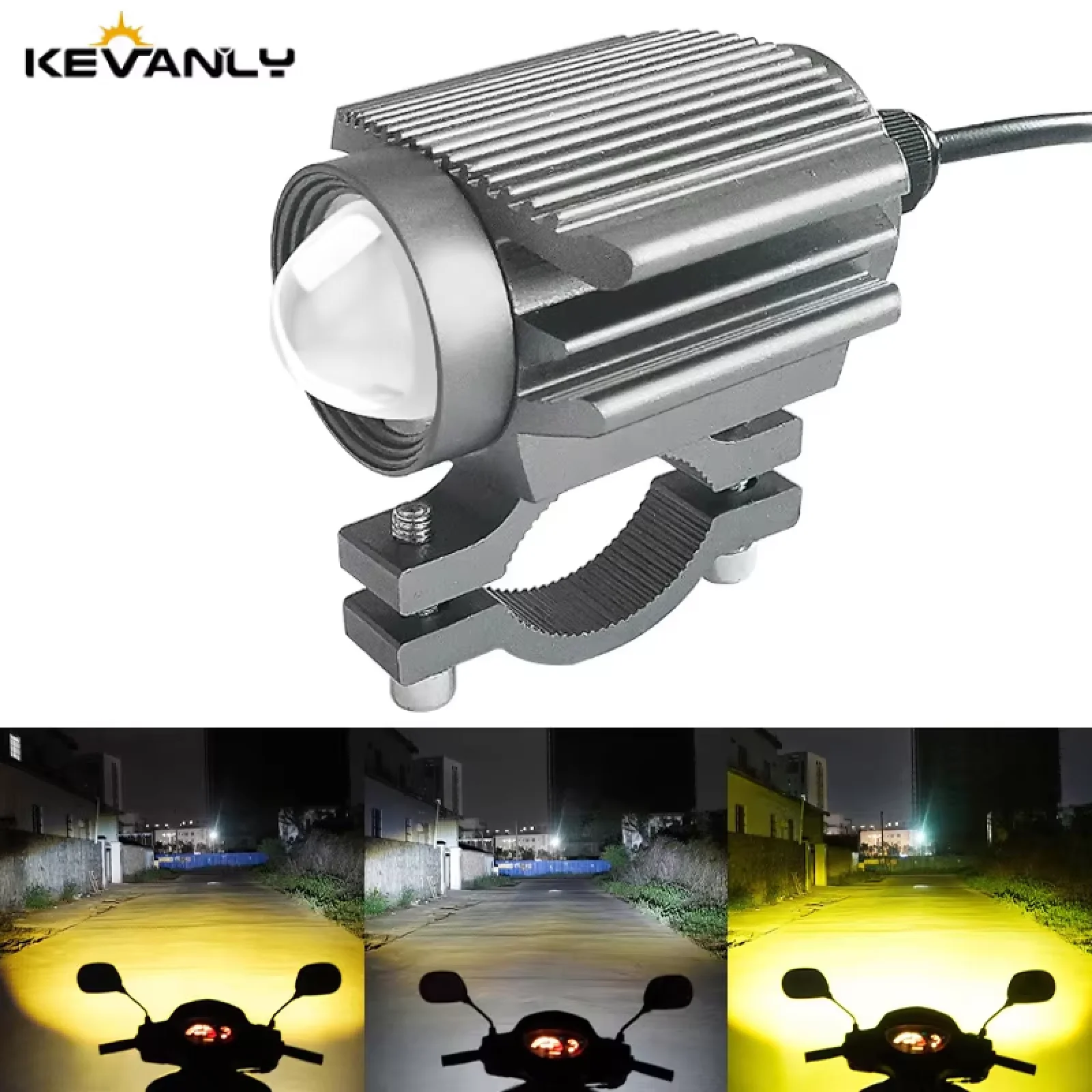 

Motorcycle Spotlight Four Modes Led Two-Color Hi Lo Beam Headlights 12-80V Waterproof Super Bright Running Lamp Moto Fog Lights