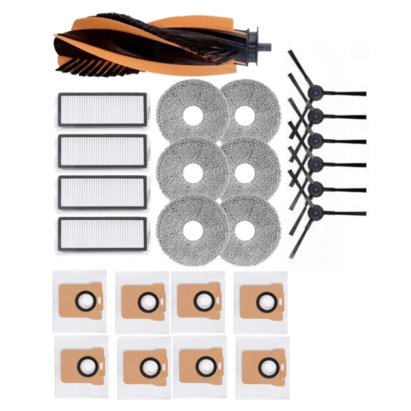

Летняя распродажа: Набор из 25 сменных деталей (основная и боковые щетки, HEPA-фильтр, салфетка для влажной уборки, мешок для сбора пыли) для робота-пылесоса JONR P20 PRO/T5 Pro
