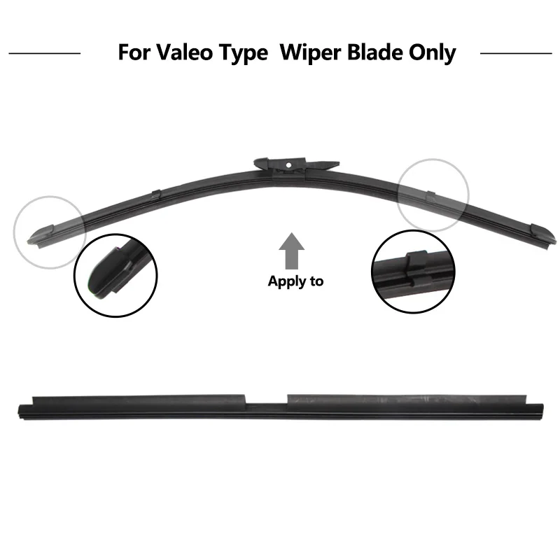 Kawoo 2 Pcs Mobil Kendaraan Menyisipkan Lembut Karet Alam Strip (Isi Ulang) valeo Tipe Wiper Blade 14 "16" 16 "18" 19 "20" 21 "22 "24" 26 "28"