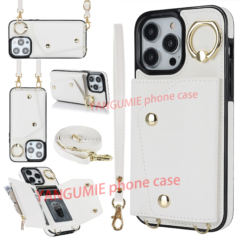 For IPhone 11-17 Pro max mobile phone case is suitable for Apple wallet-type protective case, zipper and card case