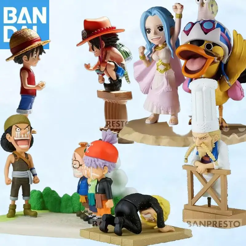 100% genuino BANDAI NAMCO BANPRESTO ONE PIECE WCF Monkey D Luffy Nefertari D. Vivi Zeff Usopp Anime figura modelo regalo juguete pvc