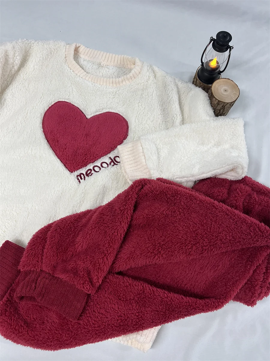 طقم بيجامة برقبة دائرية وأزرار للنساء مصنوع من مادة القطن لربيع الخريف وأكمام طويلة ملابس نوم بدلة داخلية مريحة وعصرية وحديثة #5