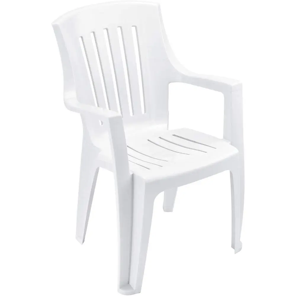 

Stackable Outdoor Patio Chairs Set of 4, Suitable for Poolside, Garden, Deck, White Resin Construction, Supports up to 300 lbs