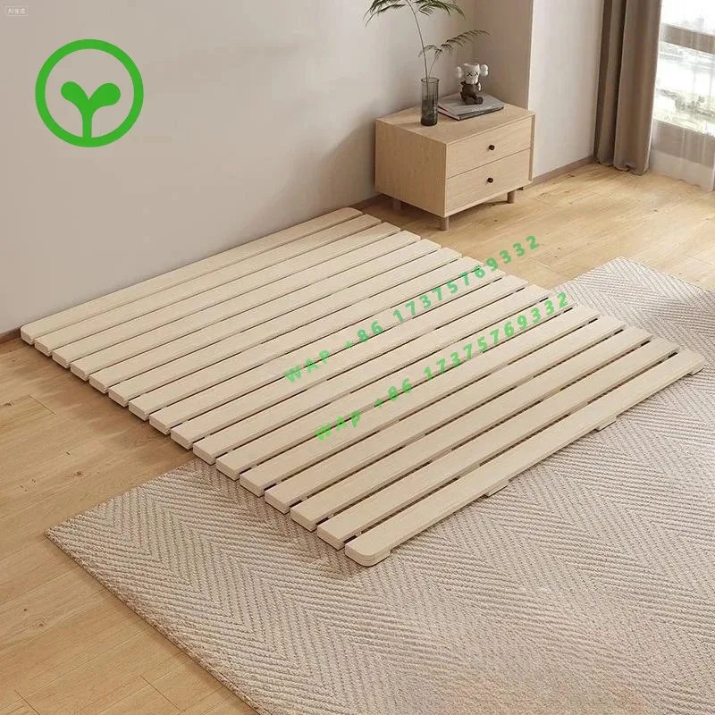 Solid wood ket tatami bed frame folding bed board non-slip bedroom floor floor breathable moisture-proof row skeleton