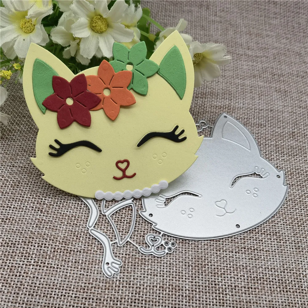 Beautiful Cat Metal Cutting Dies Stencils For DIY Scrapbooking Decorative Embossing Handcraft Template