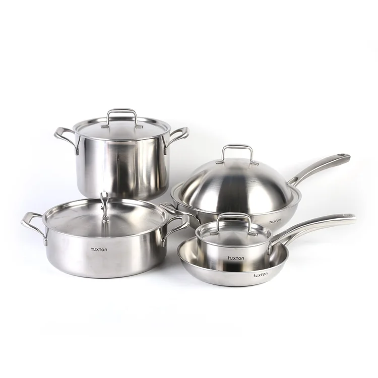 Stainless Steel Casserole/Wok/Frypan/Saucepan/Stockpot 5PCS Nonstick Cookware Sets