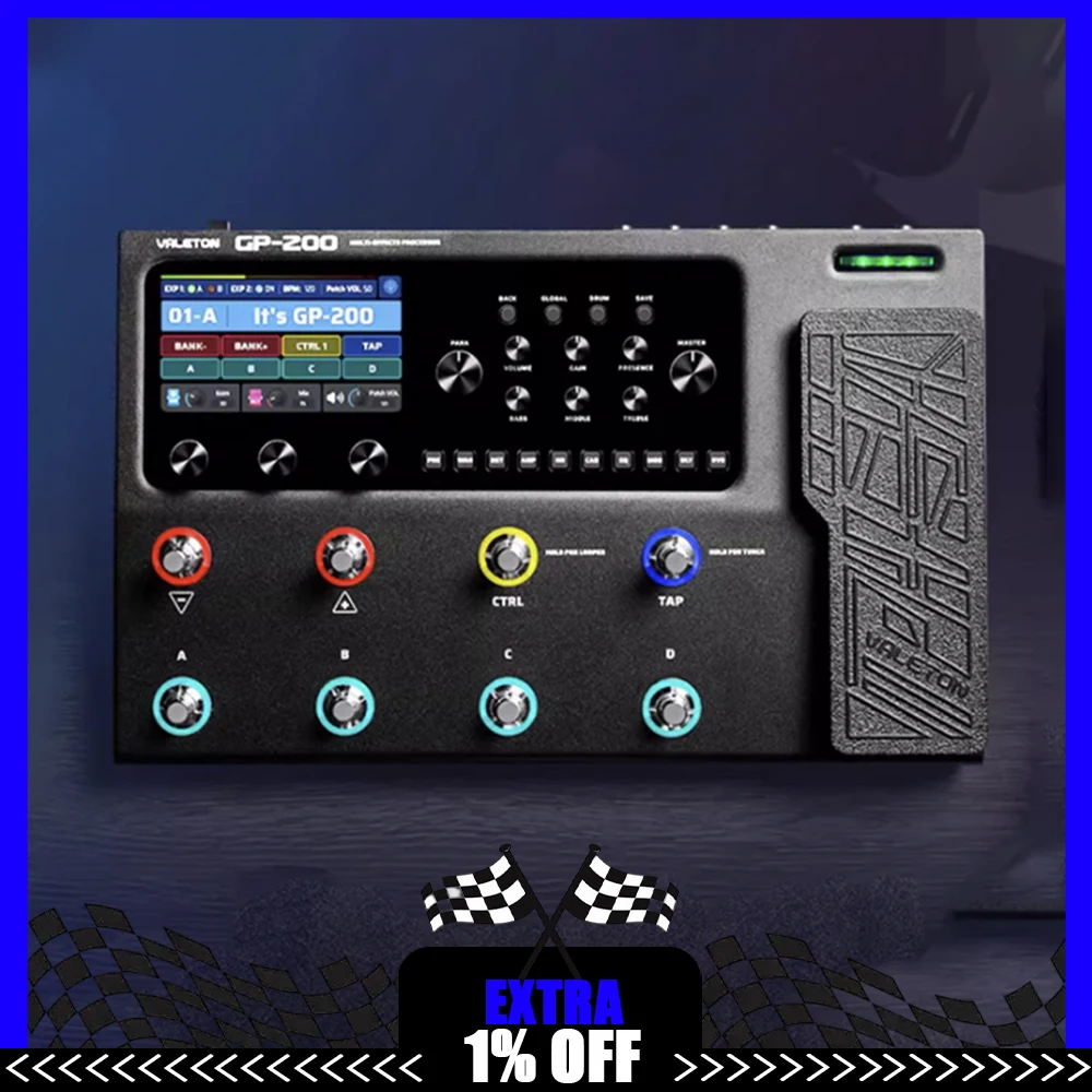 VALETON GP-200 Guitar Bass Amp Modeling IR Simulation Multi-Effects FX Loop MIDI I/O Expression Pedal Gifts