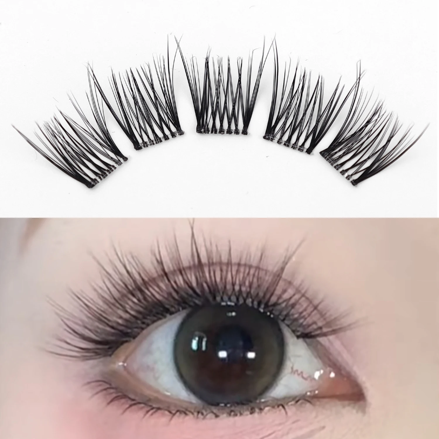 ธรรมชาติ Fairy Sunflower ขนตาปลอม DIY Self-Adhesive Eye Lashes Cluster Extension Fluffy การ์ตูนเครื่องสําอางค์แต่งหน้า