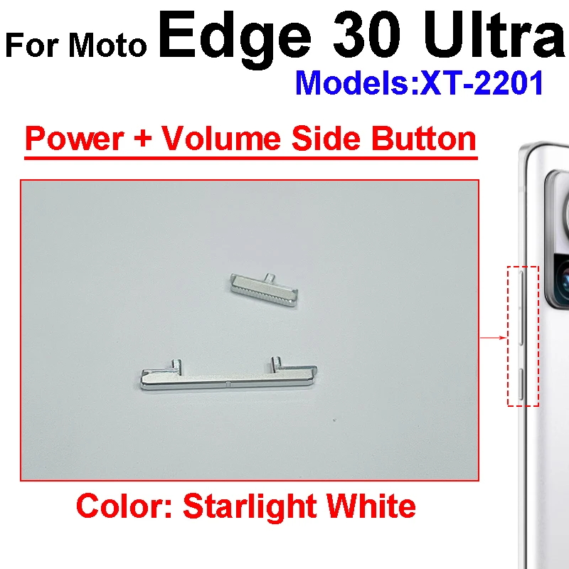 Para motorola moto edge 30 neo XT2245-1 edge 30 ultra XT-2201 botão de volume de energia botão chave lateral peças de cabo flexível