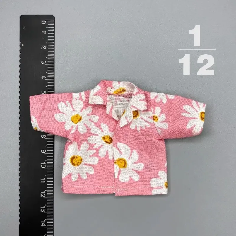 

1/12 Scale Action Figures Trendy Short Sleeved Printing Shirt Clothes Model for 6'' Fat Body Clothes Decoration Accessories