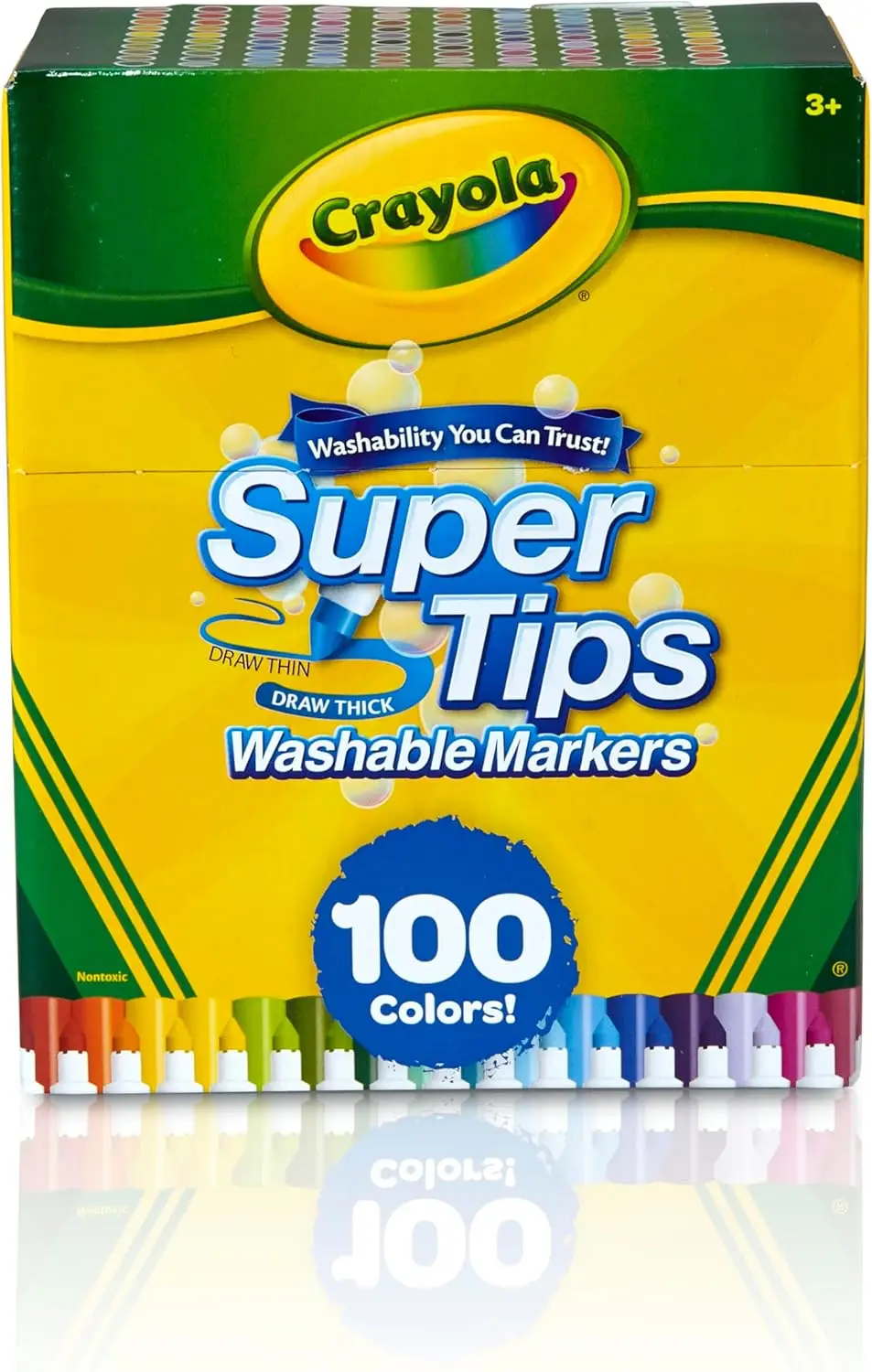 

Crayola Super Tips Marker Set 100ct Fine Point Washable Markers for Kids & Adults Back to School Art Supplies