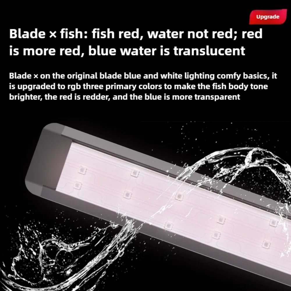 

LED Aquarium Light Bar with Timer Brightness Adjustment Waterproof Tri-Primary Color Aronwana Tanning Light for Parrot Fish Koi