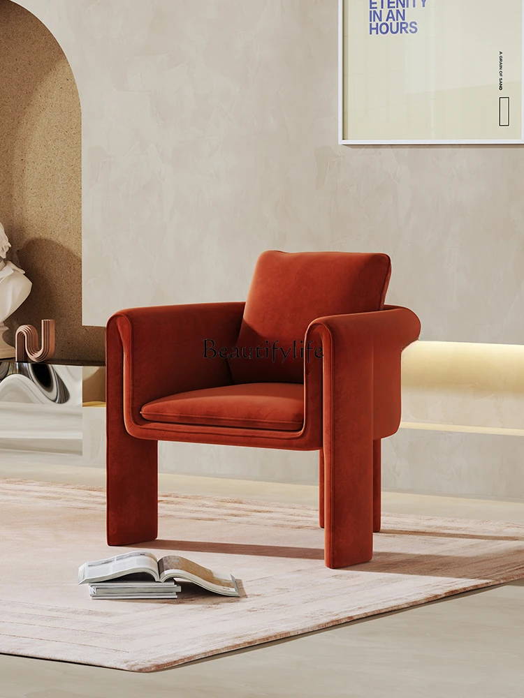 12Moderner, minimalistischer Freizeitstuhl, Wohnzimmer, einzelner Flanell-Sofastuhl