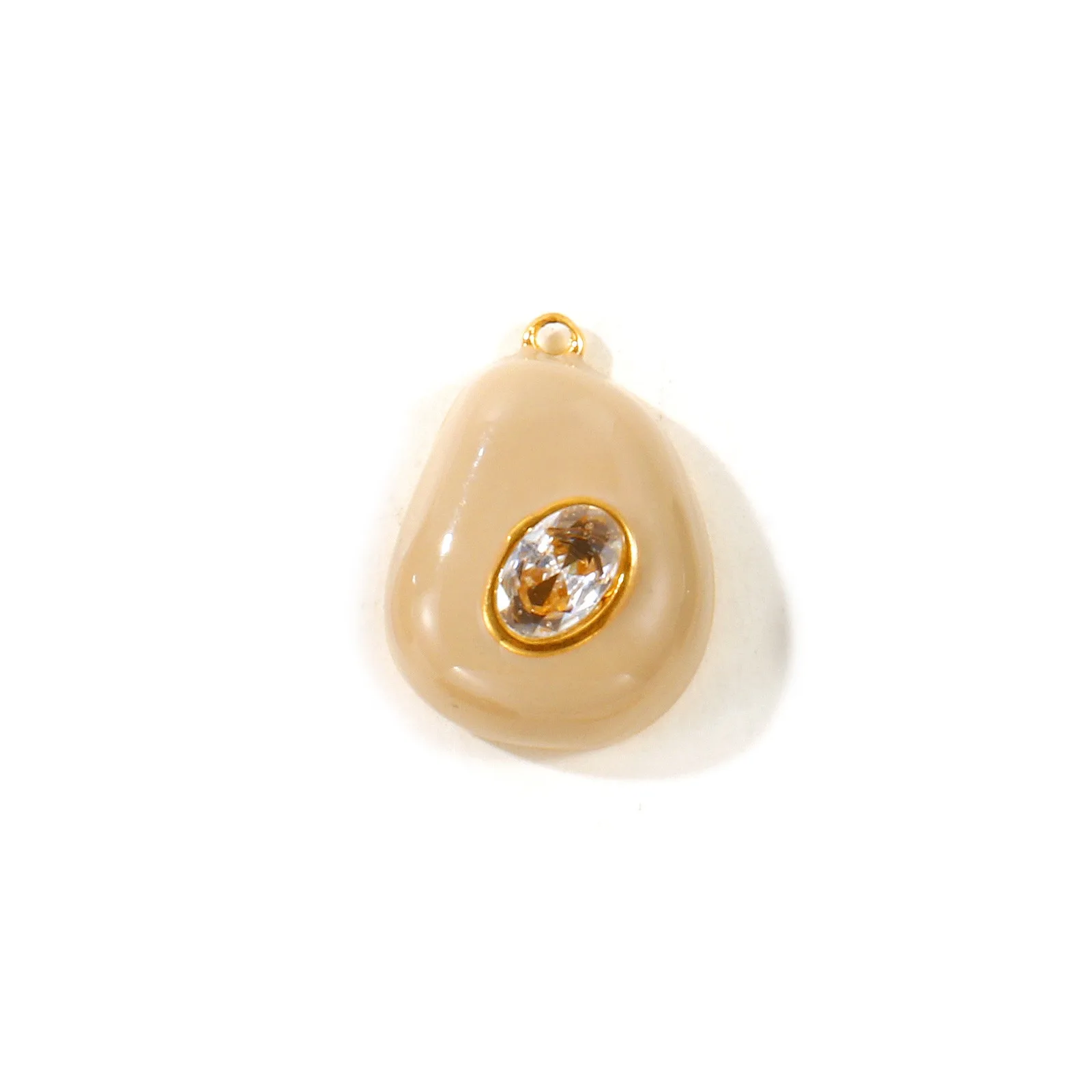2 Stück Emaille-Strass-Tropfenanhänger, 18K vergoldet, 304 Edelstahl-Anhänger für DIY-Halsketten-Schmuckherstellung, 18x13,5mm – Detail 1