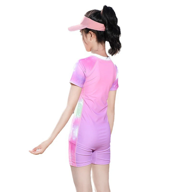 Conservative Girls Swimwear With Pants Long Sleeve Swimsuit Kids Swimming Suit For Children Two-piece Suits uv Protection
