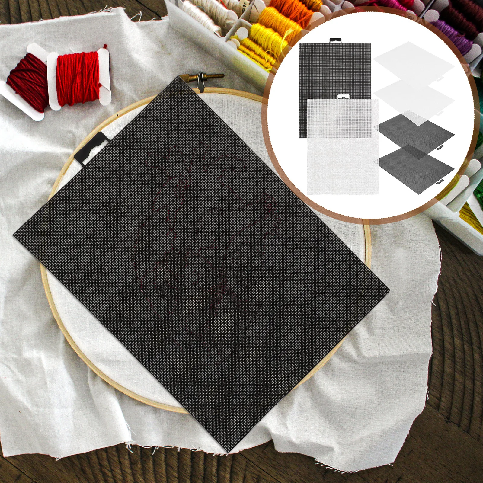 

6Pcs Durable Plastic Mesh Grid Boards for Knitting Crochet Embroidery Cross Stitch Sewing Quilting DIY Crafts Portable Handmade