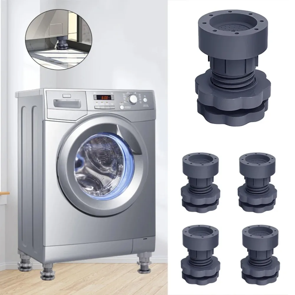 4 piezas de soportes universales ajustables en altura para lavadora, antideslizantes y silenciosos, amortiguadores de soporte para lavadora y muebles