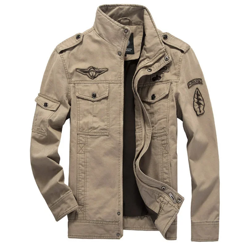 Mairecruted-Veste en pur coton lavé pour hommes, uniforme militaire, vêtements de travail, vestes de ménage européennes et américaines, automne et hiver