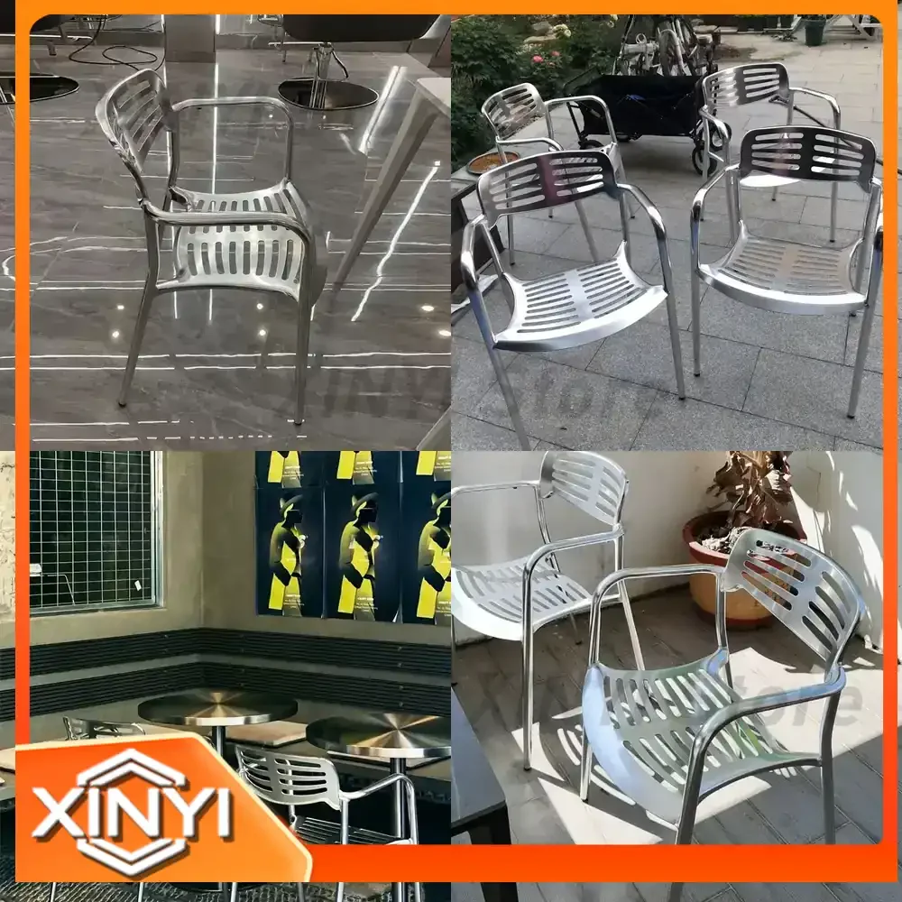 Waterproof Aluminum Dining Chair Backrests for Leisure Chairs Armchairs Outdoor Tables Terrace Chairs Coffee Shops